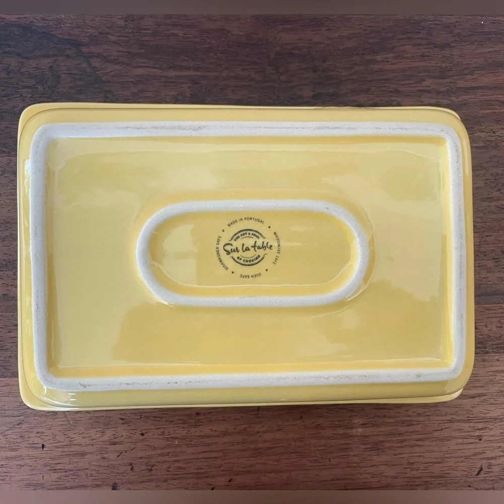 Sur La Table Yellow Rooster Embossed Baking Dish